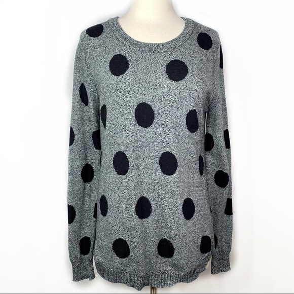 Appareline Sweaters - Appareline Polka Dot Sweater Elbow Patch Detail